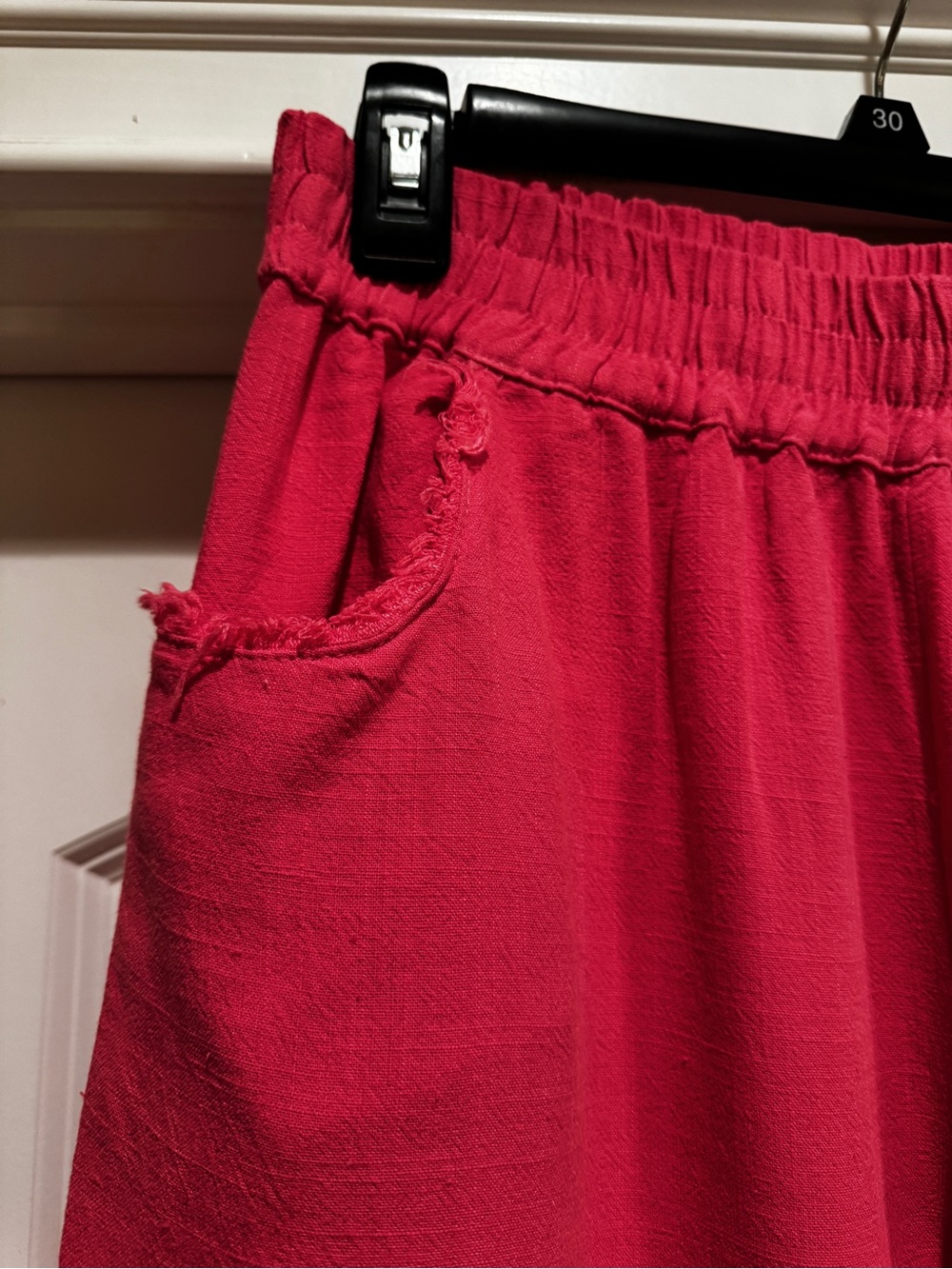 Umgee Fuchsia Wide-Leg Fringe Hem Pants - Picture 3 of 5